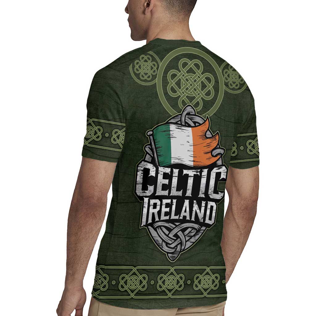 Celtic Ireland Rugby Jersey with Irish Flag Castle and Knotwork Design