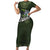 Celtic Ireland Short Sleeve Bodycon Dress with Irish Flag Castle and Knotwork Design