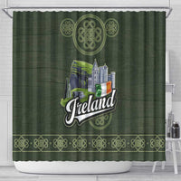 Celtic Ireland Shower Curtain with Irish Flag Castle and Knotwork Design