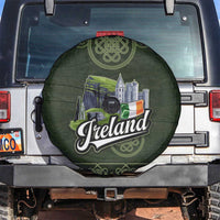 Celtic Ireland Spare Tire Cover with Irish Flag Castle and Knotwork Design