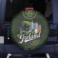 Celtic Ireland Spare Tire Cover with Irish Flag Castle and Knotwork Design