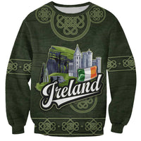 Celtic Ireland Sweatshirt with Irish Flag Castle and Knotwork Design