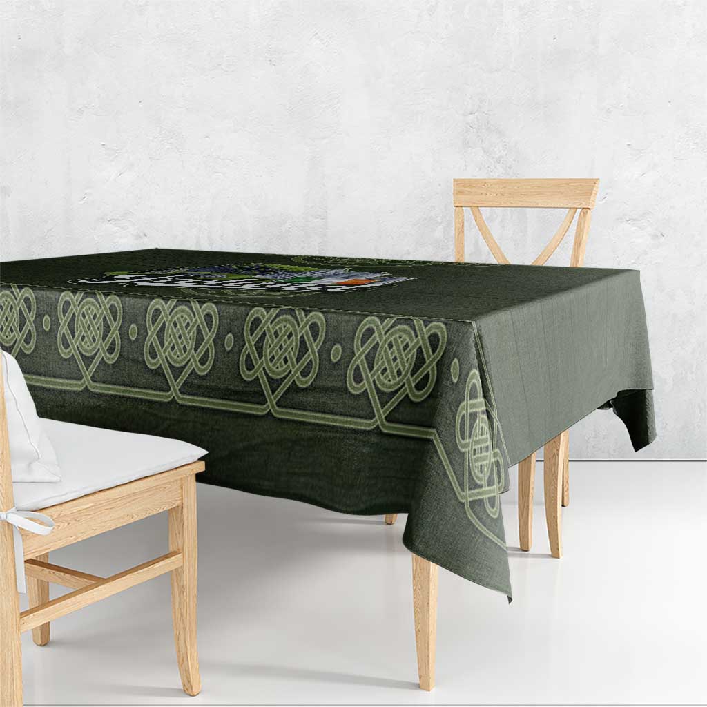 Celtic Ireland Tablecloth with Irish Flag Castle and Knotwork Design