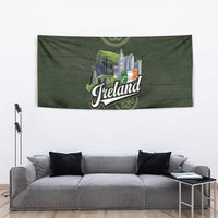 Celtic Ireland Tapestry with Irish Flag Castle and Knotwork Design