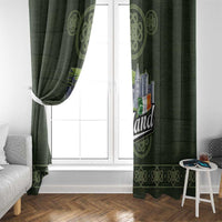 Celtic Ireland Window Curtain with Irish Flag Castle and Knotwork Design