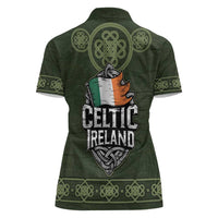 Celtic Ireland Women Polo Shirt with Irish Flag Castle and Knotwork Design