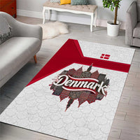 Denmark Area Rug with Cityscape Print and Royal Coat of Arms Design