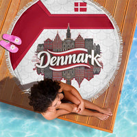 Denmark Beach Blanket with Cityscape Print and Royal Coat of Arms Design