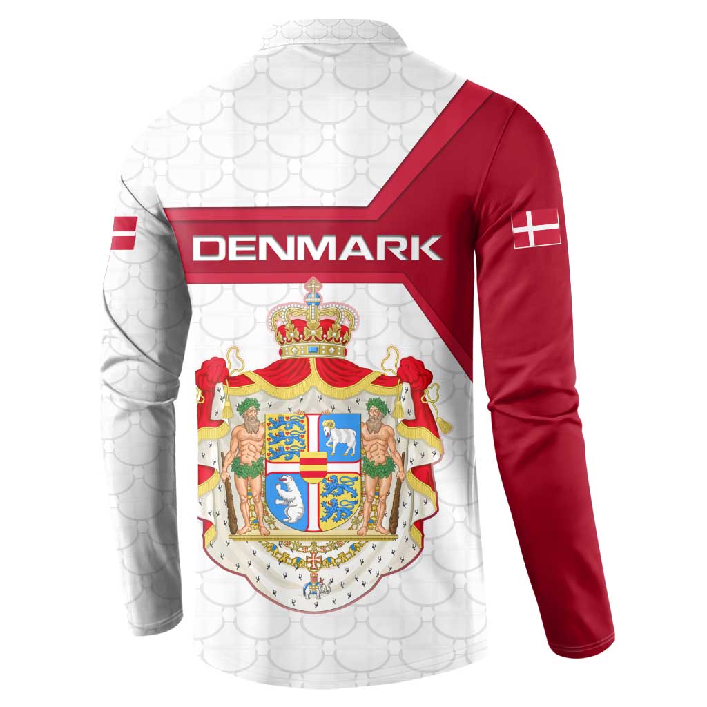 Denmark Button Sweatshirt with Cityscape Print and Royal Coat of Arms Design