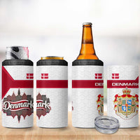 Denmark 4 in 1 Can Cooler Tumbler with Cityscape Print and Royal Coat of Arms Design