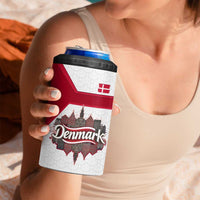 Denmark 4 in 1 Can Cooler Tumbler with Cityscape Print and Royal Coat of Arms Design