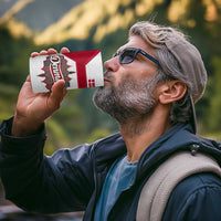 Denmark 4 in 1 Can Cooler Tumbler with Cityscape Print and Royal Coat of Arms Design