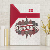 Denmark Canvas Wall Art with Cityscape Print and Royal Coat of Arms Design