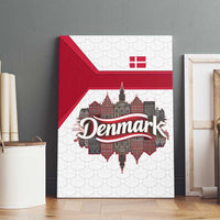 Denmark Canvas Wall Art with Cityscape Print and Royal Coat of Arms Design