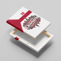 Denmark Canvas Wall Art with Cityscape Print and Royal Coat of Arms Design