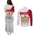 Denmark Couples Matching Puletasi and Long Sleeve Button Shirt with Cityscape Print and Royal Coat of Arms Design