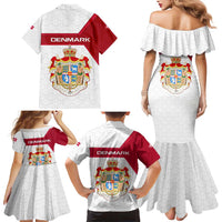 Denmark Family Matching Mermaid Dress and Hawaiian Shirt with Cityscape Print and Royal Coat of Arms Design