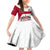 Denmark Family Matching Off Shoulder Short Dress and Hawaiian Shirt with Cityscape Print and Royal Coat of Arms Design