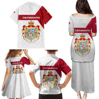 Denmark Family Matching Puletasi and Hawaiian Shirt with Cityscape Print and Royal Coat of Arms Design