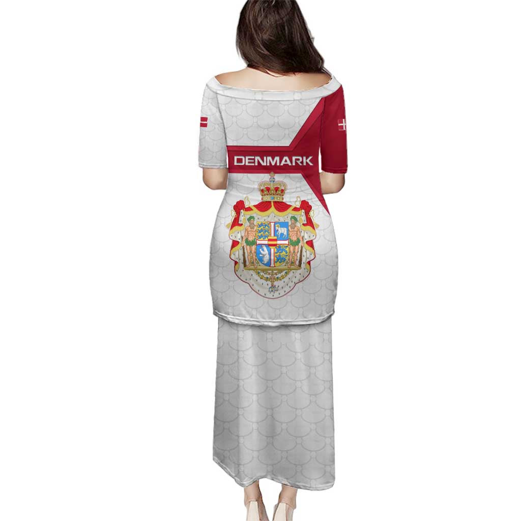 Denmark Family Matching Puletasi and Hawaiian Shirt with Cityscape Print and Royal Coat of Arms Design