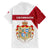 Denmark Family Matching Short Sleeve Bodycon Dress and Hawaiian Shirt with Cityscape Print and Royal Coat of Arms Design