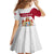 Denmark Kid Short Sleeve Dress with Cityscape Print and Royal Coat of Arms Design