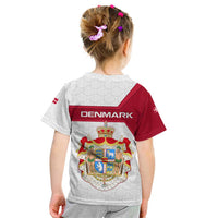 Denmark Kid T Shirt with Cityscape Print and Royal Coat of Arms Design