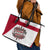 Denmark Leather Tote Bag with Cityscape Print and Royal Coat of Arms Design