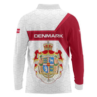 Denmark Long Sleeve Polo Shirt with Cityscape Print and Royal Coat of Arms Design