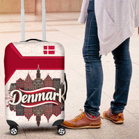 Denmark Luggage Cover with Cityscape Print and Royal Coat of Arms Design