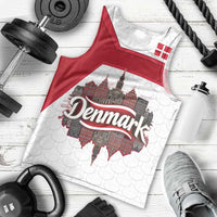 Denmark Men Tank Top with Cityscape Print and Royal Coat of Arms Design