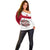 Denmark Off Shoulder Sweater with Cityscape Print and Royal Coat of Arms Design