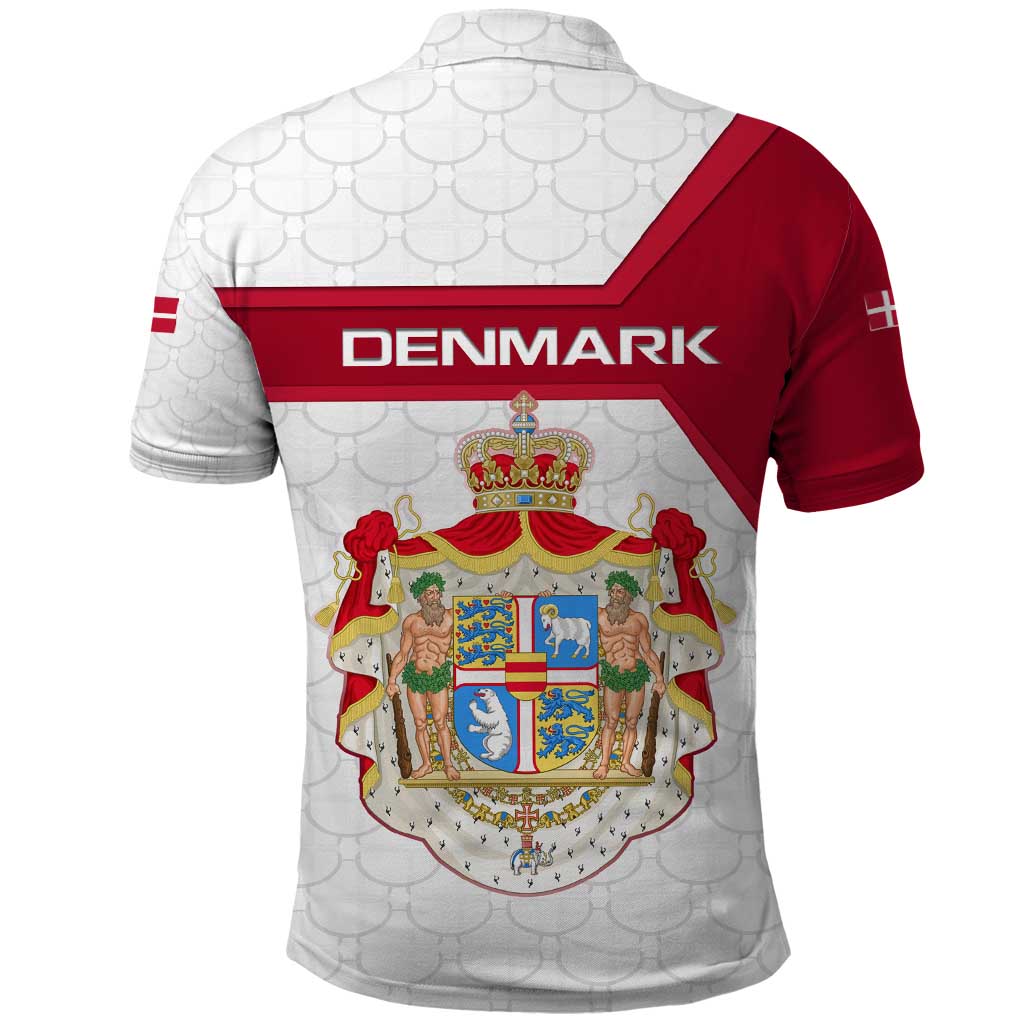 Denmark Polo Shirt with Cityscape Print and Royal Coat of Arms Design
