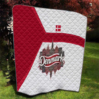 Denmark Quilt with Cityscape Print and Royal Coat of Arms Design