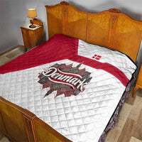Denmark Quilt with Cityscape Print and Royal Coat of Arms Design