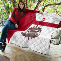 Denmark Quilt with Cityscape Print and Royal Coat of Arms Design