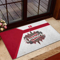 Denmark Rubber Doormat with Cityscape Print and Royal Coat of Arms Design