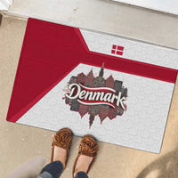 Denmark Rubber Doormat with Cityscape Print and Royal Coat of Arms Design