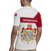 Denmark Rugby Jersey with Cityscape Print and Royal Coat of Arms Design