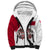 Denmark Sherpa Hoodie with Cityscape Print and Royal Coat of Arms Design