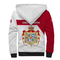 Denmark Sherpa Hoodie with Cityscape Print and Royal Coat of Arms Design