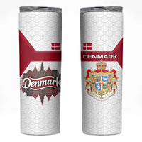 Denmark Skinny Tumbler with Cityscape Print and Royal Coat of Arms Design