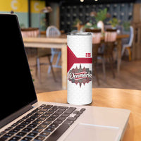 Denmark Skinny Tumbler with Cityscape Print and Royal Coat of Arms Design