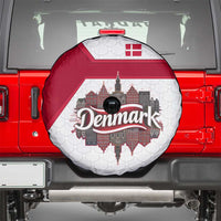 Denmark Spare Tire Cover with Cityscape Print and Royal Coat of Arms Design
