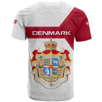 Denmark T Shirt with Cityscape Print and Royal Coat of Arms Design