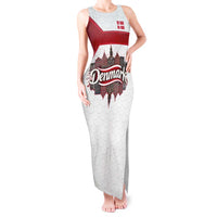 Denmark Tank Maxi Dress with Cityscape Print and Royal Coat of Arms Design