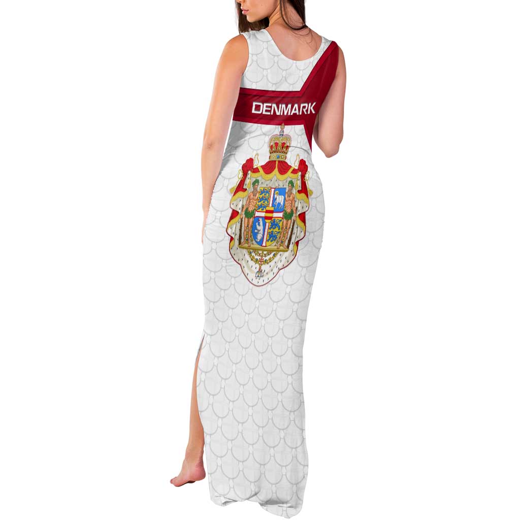 Denmark Tank Maxi Dress with Cityscape Print and Royal Coat of Arms Design