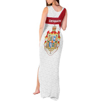 Denmark Tank Maxi Dress with Cityscape Print and Royal Coat of Arms Design