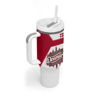 Denmark Tumbler With Handle with Cityscape Print and Royal Coat of Arms Design