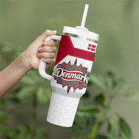 Denmark Tumbler With Handle with Cityscape Print and Royal Coat of Arms Design